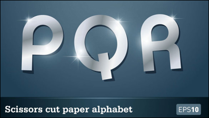 Star Paper-cut letters 04 - Vector material