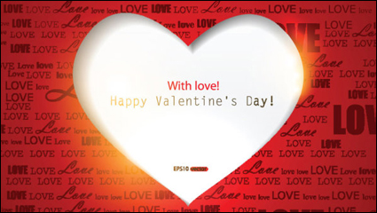 Beautiful Valentine card 02 - vector material