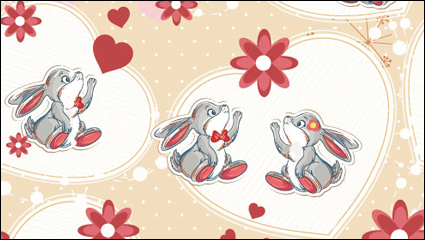 Cartoon animal background 01 - vector material