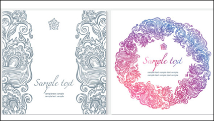 Exquisite pattern cards 02 - vector material