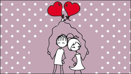Line art illustration Valentine 02 - vector material