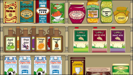 Cartoon window shop 02 - vector material