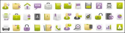 Web Design Gray Green Purple icon vector material