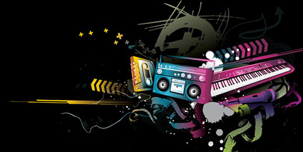 Tapes, tape recorders, radios, keyboard, microphone
