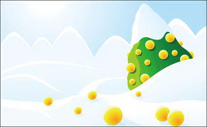 Cartoon Snowscape Vector
