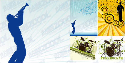 Music theme vector illustration material-1