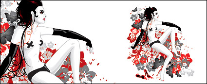 Women and pattern vector-3